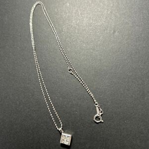 Pt900 プリンセスカット ダイヤ ミステリーセッティング 0.3ct（0.4ct upに見える） ペンダントネックレス Pt850カットボールチェーン