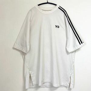 Lサイズ Y-3 ワイスリー ヨウジヤマモト 半袖Tシャツ カットソー トップス 綿100％ ブランドロゴ スリーストライプス 3s ss tee