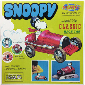 アトランティスモデル【SNOOPY】スヌーピー＆クラシック・レースカー (旧モノグラム復刻) プラモデル