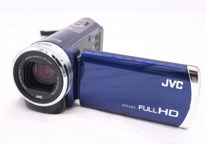 【ト滝】通電品 JVCケンウッド GZ-E600-A デジタルビデオカメラ KONICA コニカ AVCHD FULL HD 13年製 ブルー系 AFZ00DEM48