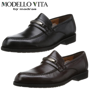 ▲MODELLO VITA モデーロ ビータ ビット ローファー ビジネス 革靴 幅広 撥水 3E VT5650 ブラック 26.0cm (0910010525-bk-s260)