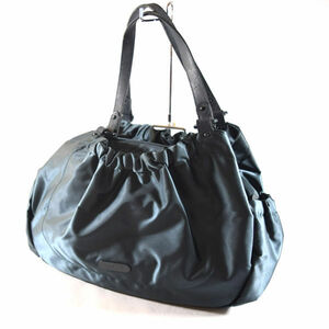 # Agnes B hand semi shoulder bag nylon leather blue (0990011467)
