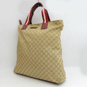 # Gucci большая сумка GG парусина бежевый бордо (0990012217)