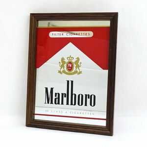 ★ 雑貨 Marlboro マールボロ ビンテージ 木製 パブミラー (0220489105)