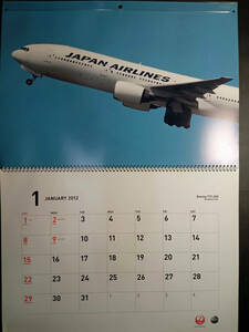 【即決・未使用】JAL カレンダー FLEET CALENDAR 2012年 普通判 壁掛け 日本語版