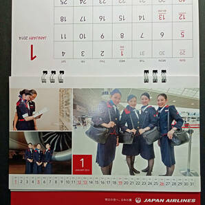 【即決・未使用】JAL カレンダー 客室乗務員 キャビンアテンダント CA カレンダー 2014年 卓上版