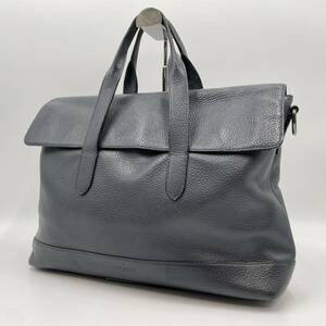 【1円スタート】COACH ブリーフケース トートバッグ ビジネスバッグ レザー 革 コーチ ネイビー 紺 f75757