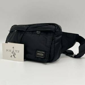 [ ultimate beautiful goods ]PORTER Poe tartan car TANKER waist bag body bag Yoshida bag black black men's lady's unisex 