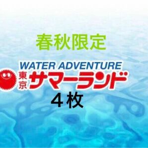 東京サマーランド春秋限定フリーパス4枚セット