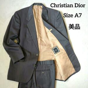 1円～【極美品/正規品】Christian Dior　クリスチャンディオール　セットアップ　スーツ　ウール　A7　XL　グレー　オールド　