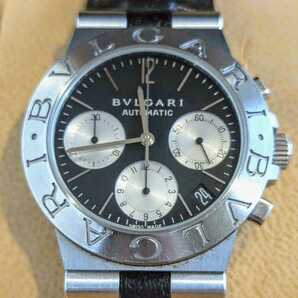 1円～ BVLGARI ブルガリ 高級 腕時計 ディアゴノスポーツ クロノグラフ 自動巻 CH35S シルバー ケース付きの画像8