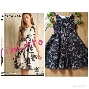  as good as new * Grace Continental catalog installing color difference black floral print embroidery One-piece *36