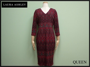 LAURA ASHLEY ワンピース・UK10◆ローラアシュレイ/総柄/長袖/レディース/24*5*3-17