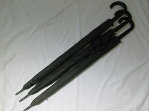 ( せ-A2-285 )ワンプッシュ 長傘 ３本 まとめて まとめ売り 紳士 メンズ ブラック 黒 全長約94cm 半径約62cm 中古