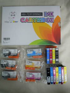 (.-L-1924) hp interchangeable ink cartridge 178XL Hewlett Packard MissDeer ZAZ ink remainder amount unknown operation not yet verification together used 