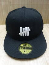 ▲▽(い-B2-163)　NEW ERA ニューエラ　キャップ　UNDEFEATED アンディーフィーテッド　ブラック　58.7㎝　ONE SIZE 帽子　中古△▼_画像2