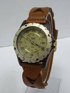 (.-U-618)TIMEX Timex наручные часы аналог унисекс кожа рабочий товар б/у 