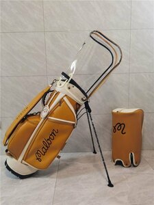 Golf Bag 　MALBON/キャディーバック ゴルフバッグ PU レザー,9型，3.5kg,スポーツゴルフバッグ