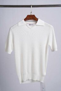 ブルネロクチネリ　BRUNELLO CUCINELLI メンズ　Tシャツ　ポロシャツ vネック 無地 半袖　S-XXL　サイズ選択可能 ホワイト