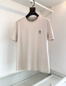 ブルネロクチネリ　BRUNELLO CUCINELLI メンズ　Tシャツ　刺繍ロゴ　背中文字　シンプル　半袖　M-3XL　サイズ選択可能