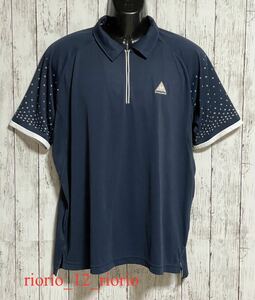 603　le coq sportif GOLFCOLLECTION　ルコックスポルティフゴルフコレクション　ゴルフシャツ　ハーフジップポロシャツ　sizeLL