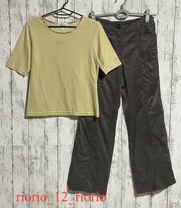 558　KRIZIA　クリッツィア　5分袖Tシャツ　ボトムス　2枚セットまとめ売り　size38・M