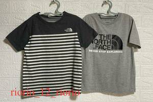 699　THE NORTH FACE　ザノースフェイス　男の子まとめ売り　ボーダーTシャツ　ビッグロゴTシャツ　2枚セット　size130・140