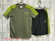 569　adidas　アディダス　スポーツウェアまとめ売り　スポーツTシャツ　ハーフパンツ　2枚セット　size140_画像1