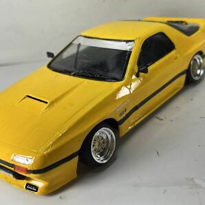 ☆１/２４プラモデル☆マツダＲＸ-７「ＦＣ３Ｓ」☆４輪ハの字シャコタン「タイヤまわります仕様」☆カスタム☆塗装済み完成品☆送料無料☆