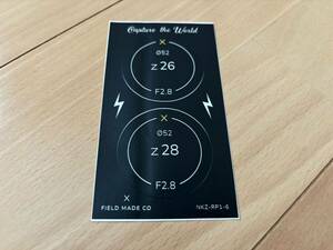 【新品未使用】　FIELD MADE フィールドメイド レンズキャップ用 インジケーター ステッカー　ニコン Z 26、28