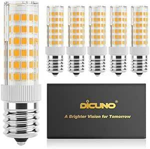 DiCUNO LED電球 E17口金 50W形相当 550lm 省エネ90％ 電球色相当(6W) 3000K 広配光タイプ 6個パ