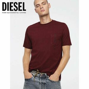 正規品/新品/未使用/XSサイズ■アウトレット品■タグ付き/定価8,580円■DIESEL ディーゼル メンズ 刺繍ロゴ Tシャツ 胸ポケット 105