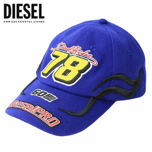 正規品/新品/未使用/サイズ2■アウトレット品■タグ付き/定価13,200円■DIESEL ディーゼル キャップ 刺繍デザイン 帽子 ブルー 05