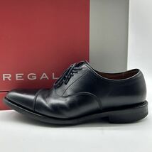 1円 【美品】 REGAL リーガル 【抜群の高級感】 メンズ ビジネスシューズ ローファー 革靴 プレーントゥ レザー ブラック 黒 24 1/2 24.5位_画像1