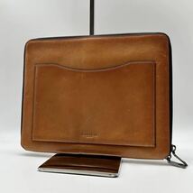 1円 【美品】 COACH コーチ 【圧倒的高級感】 メンズ セカンドバッグ クラッチバッグ ビジネスバッグ 大容量 高機能 コンパクト キャメル _画像1