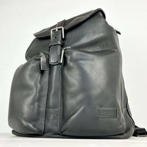 1円 【美品】 TUMI トゥミ 【圧倒的高級感】 メンズ リュック バックパック ビジネスバッグ A4可 大容量 オールレザー ハリソン ブラック