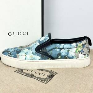 1 иен [ не использовался класс ] GUCCI Gucci [ иллюзия. замечательная вещь ] мужской спортивные туфли low cut обувь GG Bloom sGGs шкив m цветочный цветочный принт PVC 6 25.0 ранг 