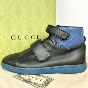 1 иен [ прекрасный товар ] GUCCI Gucci [. человек. ..] мужской спортивные туфли - ikatto обувь Inter locking микро GGsima кожа 7 1/2 26.5cm ранг 