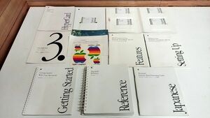 *Macintosh manual (6 шт. ) + система диск (4 листов ) + Hyper Card диск (1 листов ) комплект * яблоко наклейка есть Mac