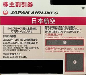 JAL stockholder complimentary ticket 1 sheets 