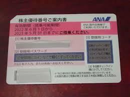 ANA 全日空 株主優待券 有効搭乗期間 2024年6月1日から2025年5月31日まで　★2枚あり