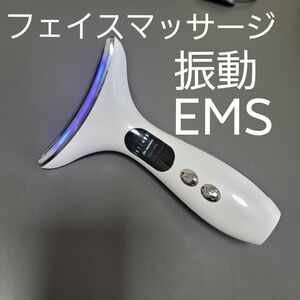 フェイスマッサージ 振動 EMS 軽量 光る 充電式 美顔器