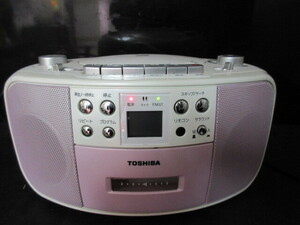TOSHIBA　　CDラジオカセットレコーダー　　コンパクトTV-CDS3　ピンク　