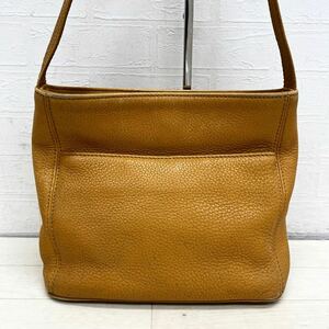 1433◎ COACH コーチ バッグ 鞄 ショルダー 肩掛け 斜め掛け マグネットボタン リアル レザー カジュアル ブラウン レディース