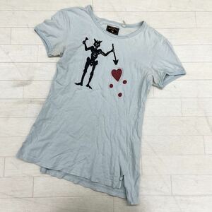 1438◎ Vivienne Westwood ANGLOMANIA ヴィヴィアンウエストウッド アングロマニア tシャツ カットソー 半袖 ライトブルー レディースS