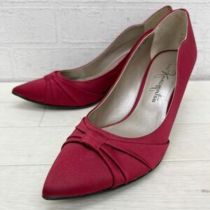 1441* GINZA Kanematsu Ginza Kanematsu shoes shoes pumps heel po Inte dotu casual red lady's 23.5