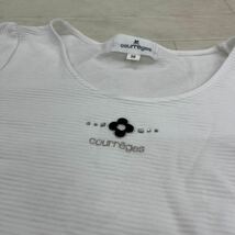 1438◎ courreges クレージュ トップス カットソー tシャツ 半袖 ワンポイント ロゴ 刺繍 カジュアル ホワイト レディース38_画像3