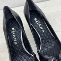 1441◎ 日本製 DIANA ダイアナ 靴 シューズ パンプス ハイ ヒール インソール キルティング カジュアル ブラック レディース22.5_画像7