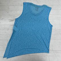 1438◎ NIKE DRI FIT ナイキ トップス カットソー ノースリーブ タンクトップ ロゴ 刺繍 総柄 カジュアル ライトブルー レディースL/XL_画像2