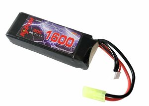 Kypom S電動ガン 11.1V 1600mAh 30C60C リポミニタミヤ コネクター 電動ガン エアガン リポ リチウムポリマー バッテリー　★